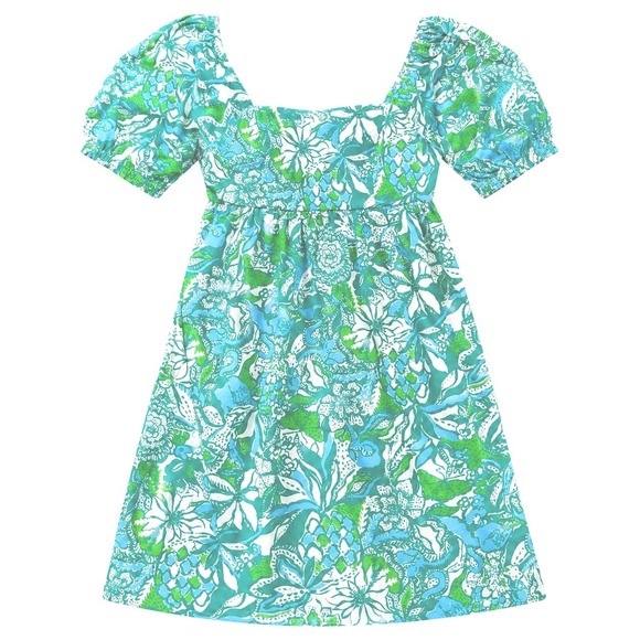 Lilly Pulitzer Dresses & Skirts - Lilly Pulitzer Delaney Short Sleeve Dress Botanical Green Safari Sangria Women 4